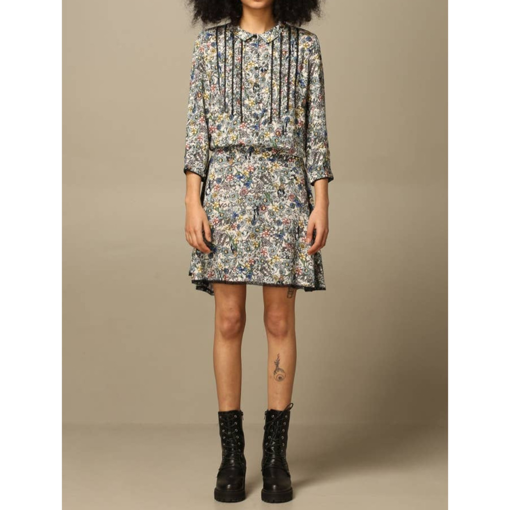 Zadig & Voltair Floral Mini Dress with lace size Small